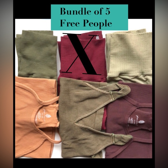 Brand New 5 item bundle XSmall/S Free People Good Karma Leggings & Tanks 💖